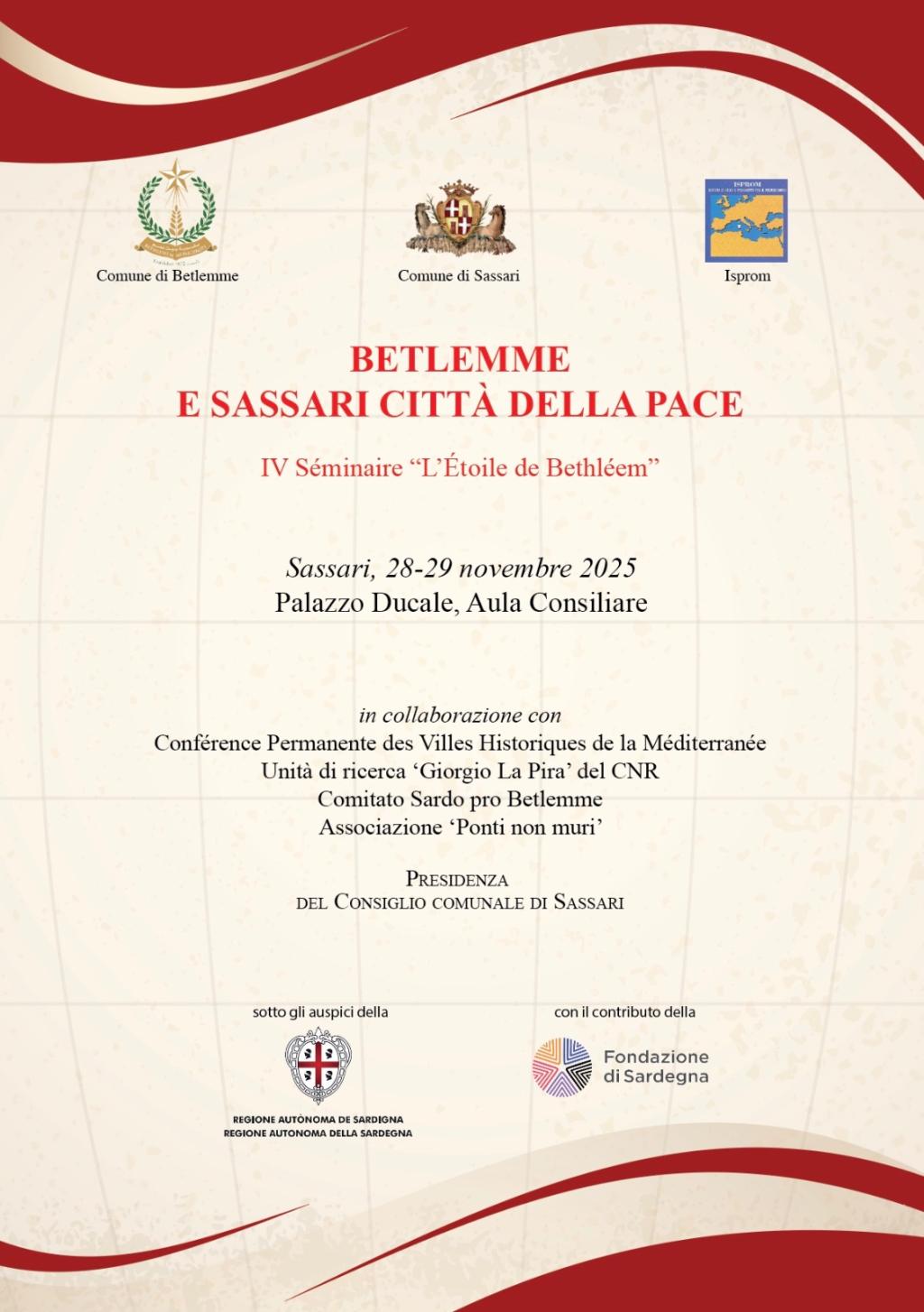 IX SEMINARIO BETLEMME E SASSARI CITTà DELLA PACE